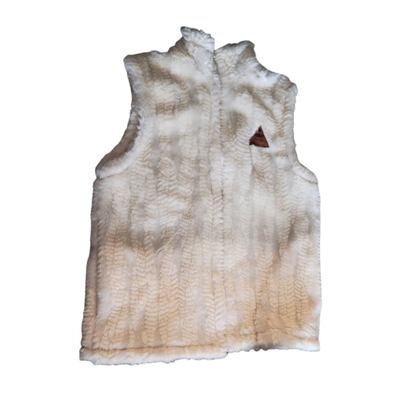 Rok-It Faux Fur Cream Textured Vest - Picture 2 of 4